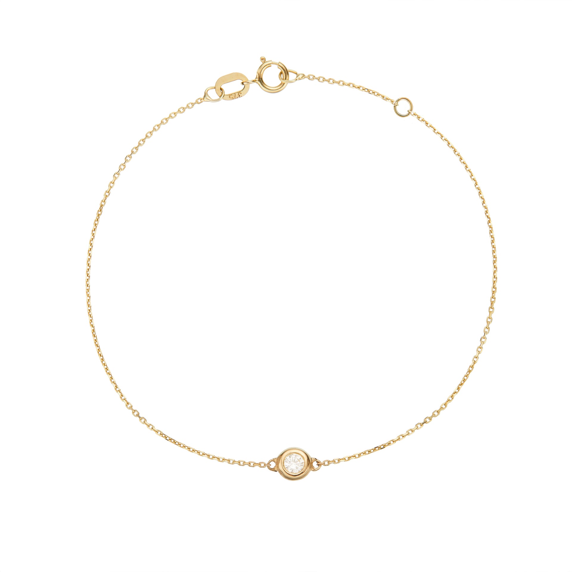 Solid Gold Floating Diamond Bracelet