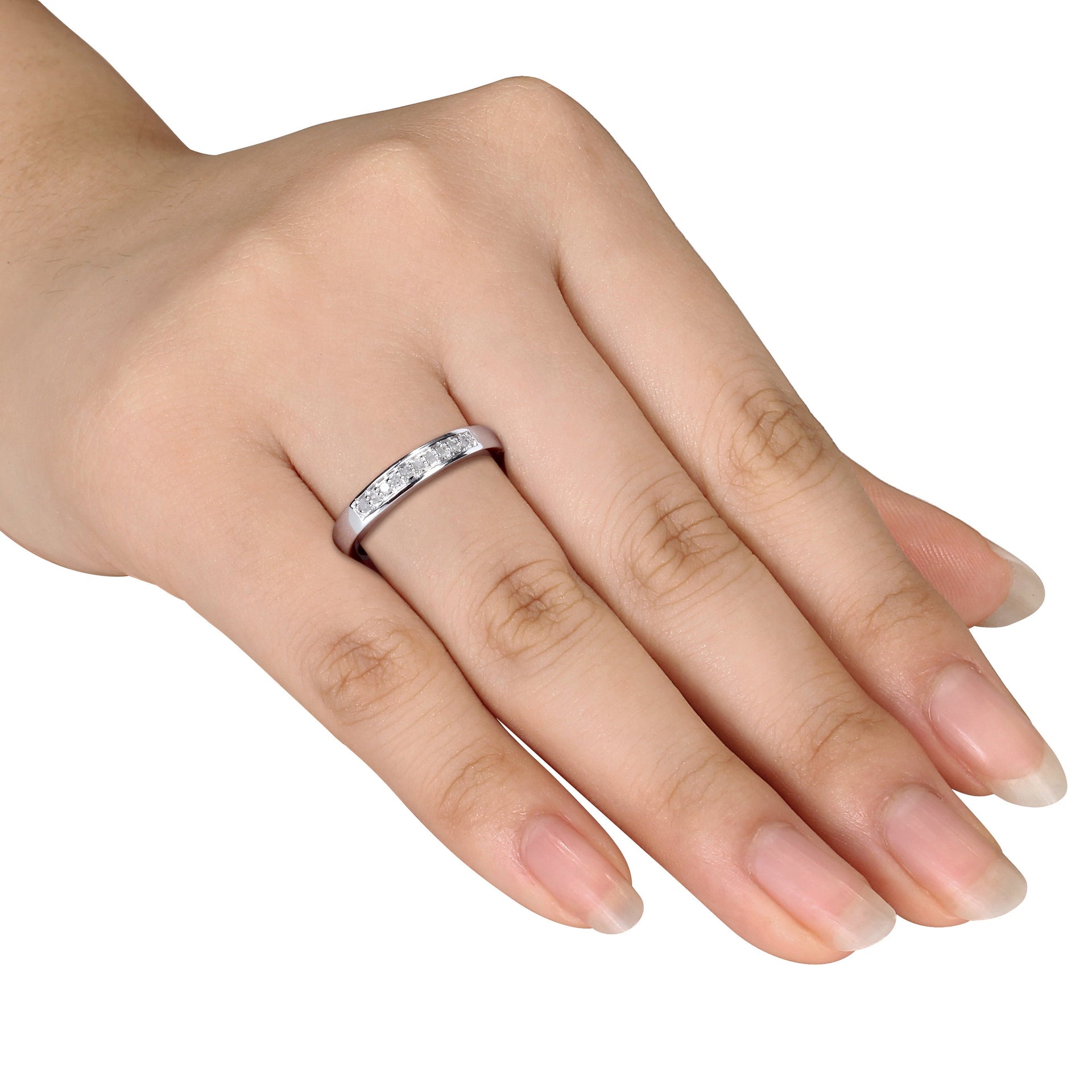 1/10ct TW Diamond Anniversary Band in Sterling Silver