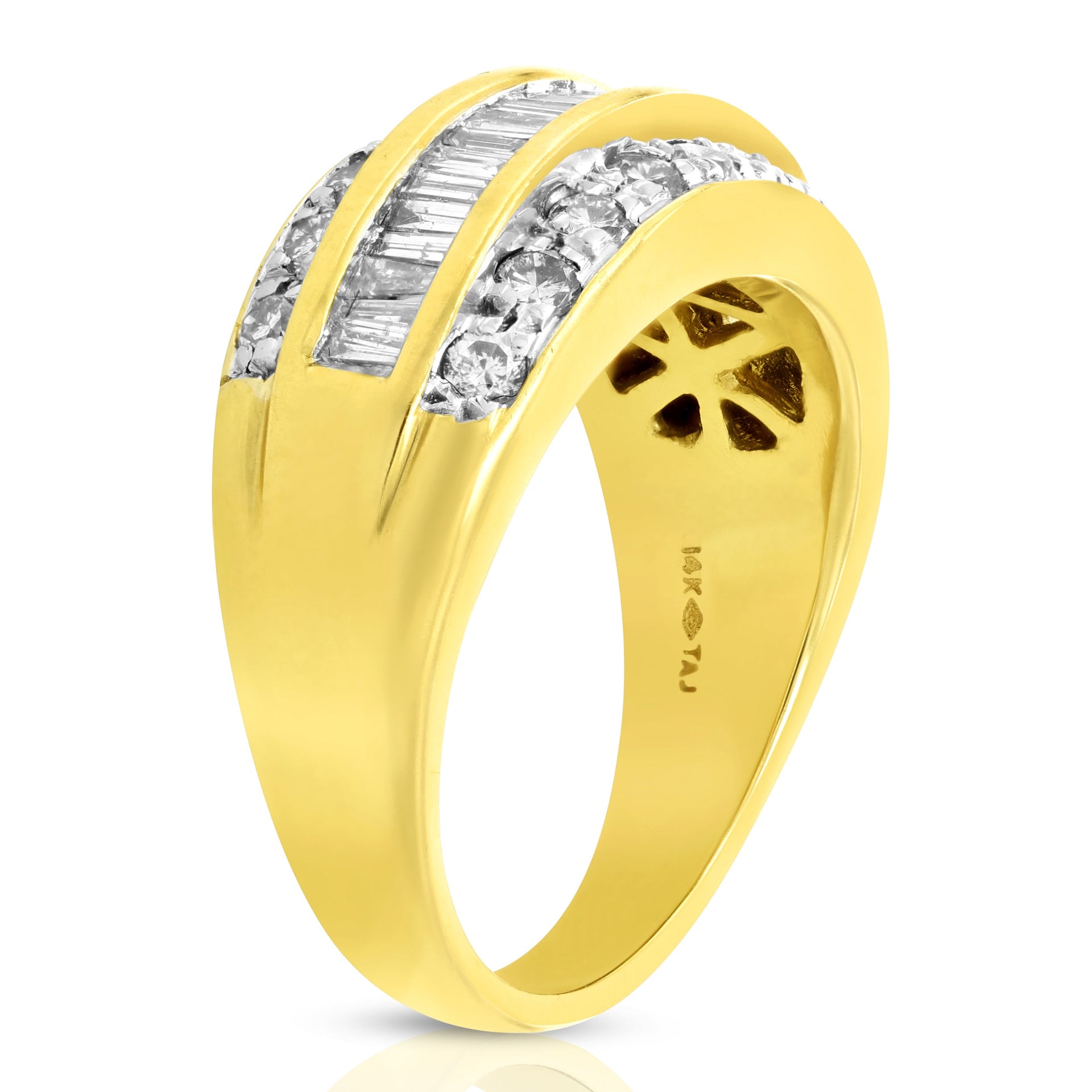 1 cttw Diamond Wedding Band 14K Yellow Gold Bridal Engagement Ring