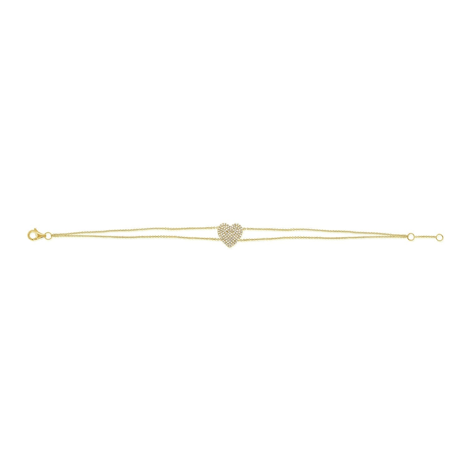 14k Gold & Diamond Heart Bracelet