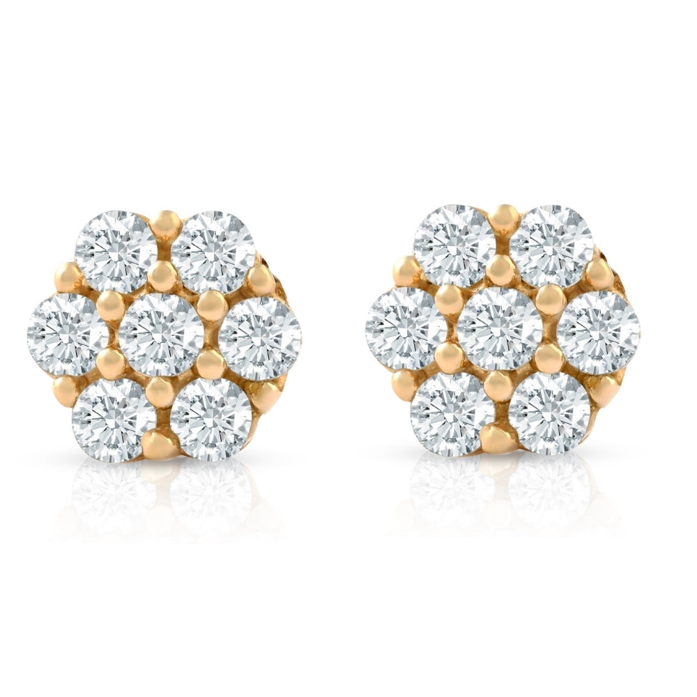 3/8 Ct. Diamond Earrings Women's Studs 10k Yellow Gold