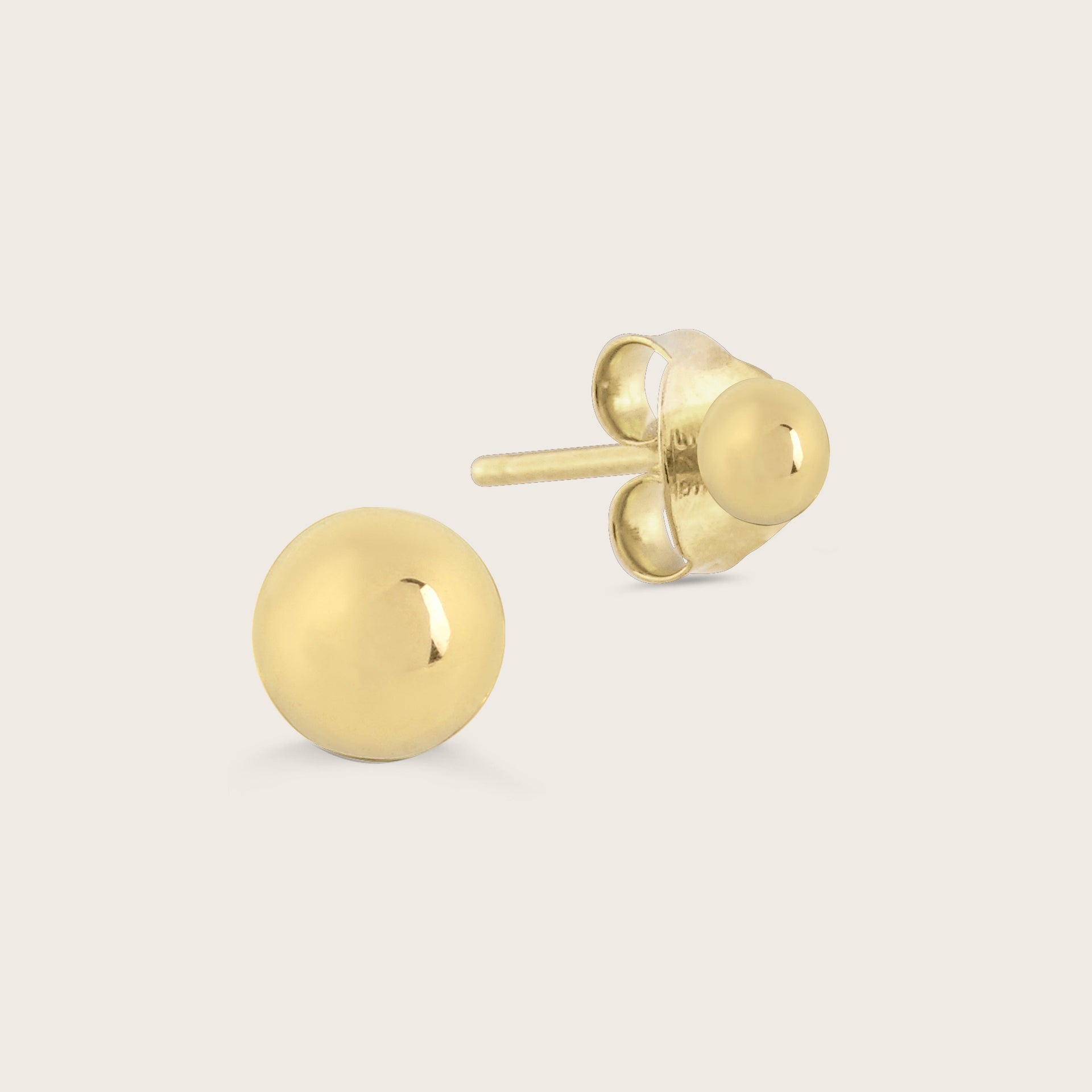 6mm 14k Yellow Gold Sphere Stud Earrings