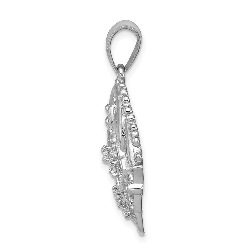 14K White Gold Lab Grown Diamond Crown Pendant (0.2ct VS G-H)