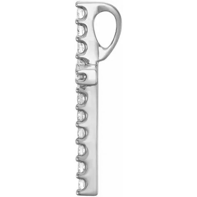 1/3 Ct Lab Diamond Cross Pendant Necklace 18' White Gold 21mm Tall