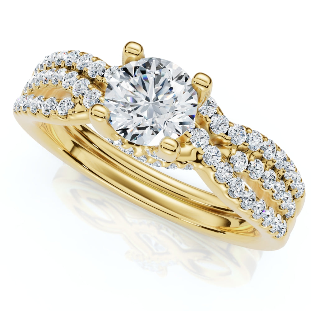 1ct TW Infinity Engagement Wedding Ring Set 14k Gold Lab Grown
