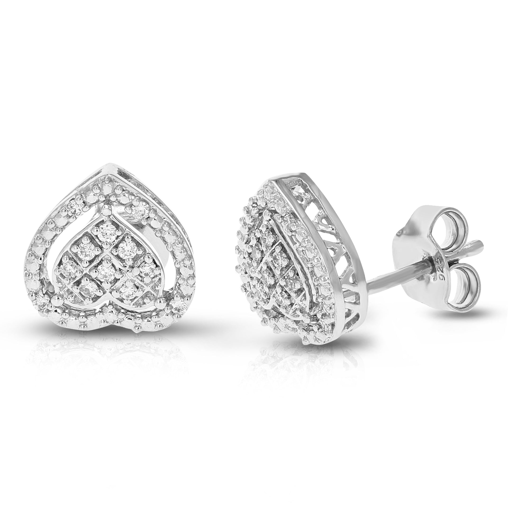 1/8 cttw 24 Stones Round Lab Grown Diamond Dangle Earrings .925 Sterling Silver Prong Set 2/3 Inch