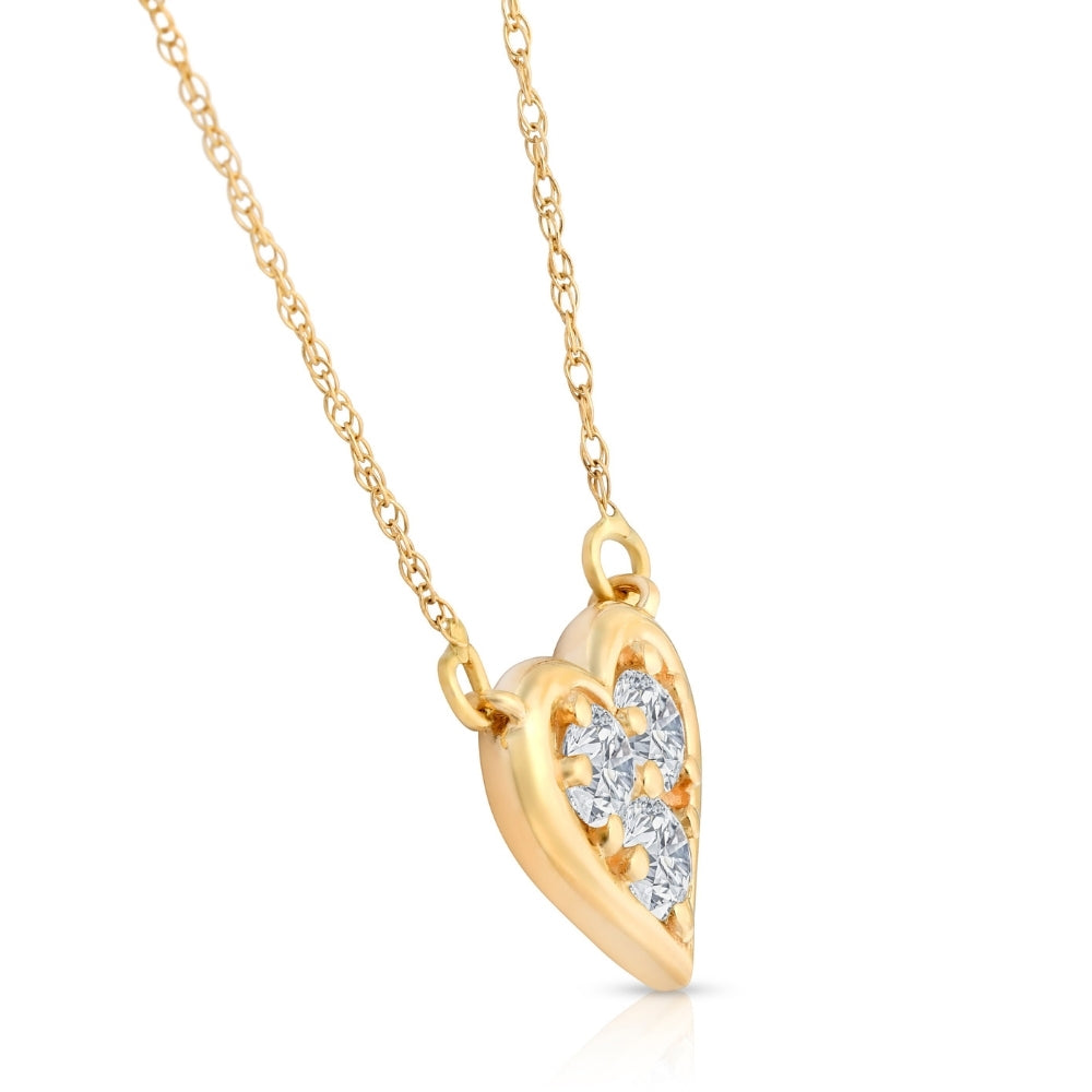 1/2 CT Diamond Heart Pendant 14k White Yellow or Rose Gold Lab Grown Necklace