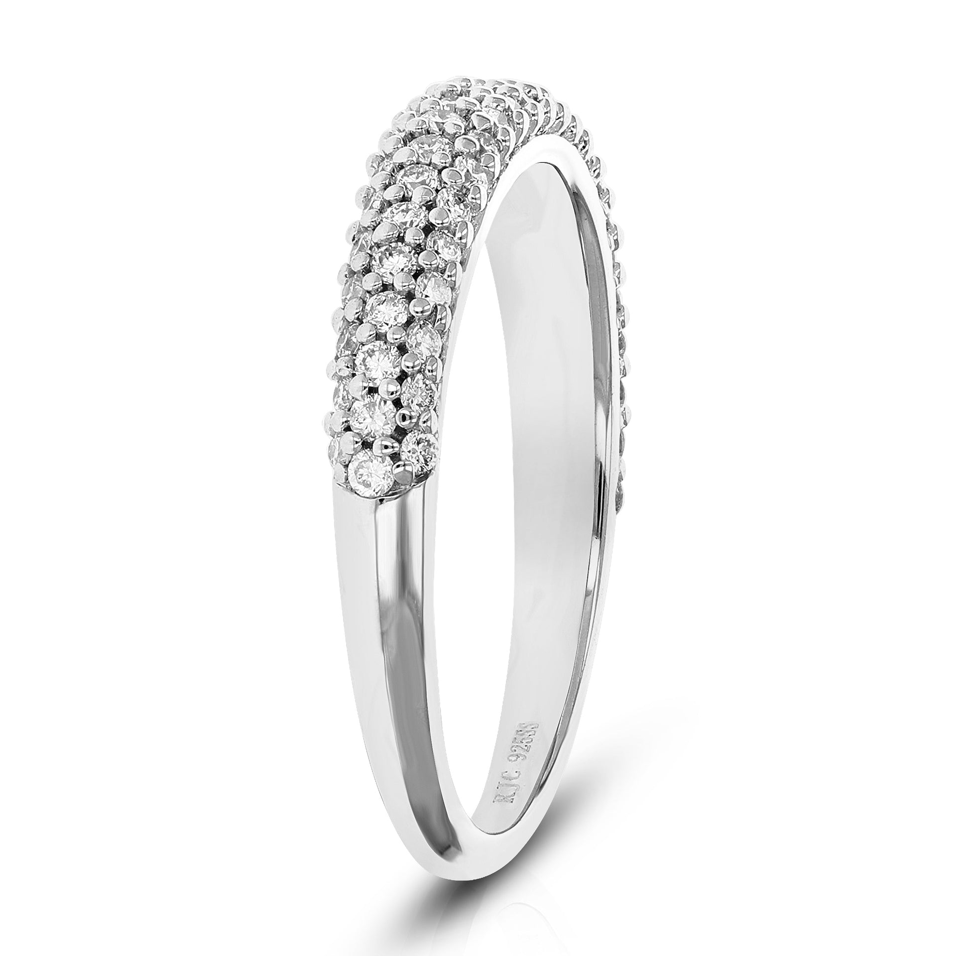 1/2 cttw Round Lab Grown Diamond Engagement Ring .925 Sterling Silver Prong Set
