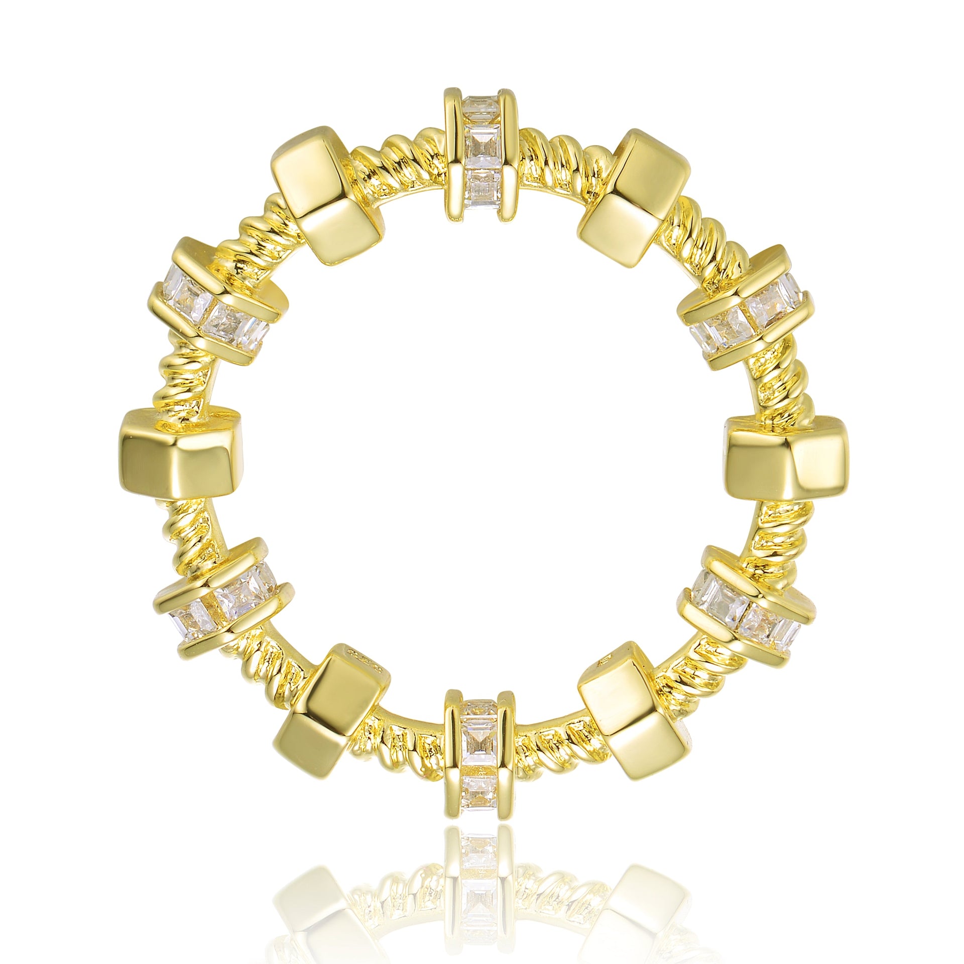 Gold Plated Cubic Zirconia Band Ring