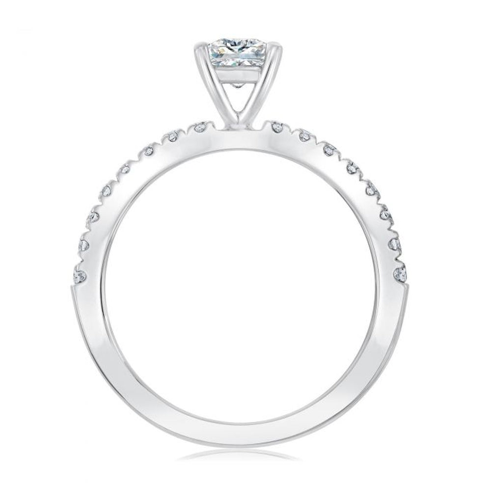 1 Ct Princess Cut Diamond Engagement Ring 10k White Gold