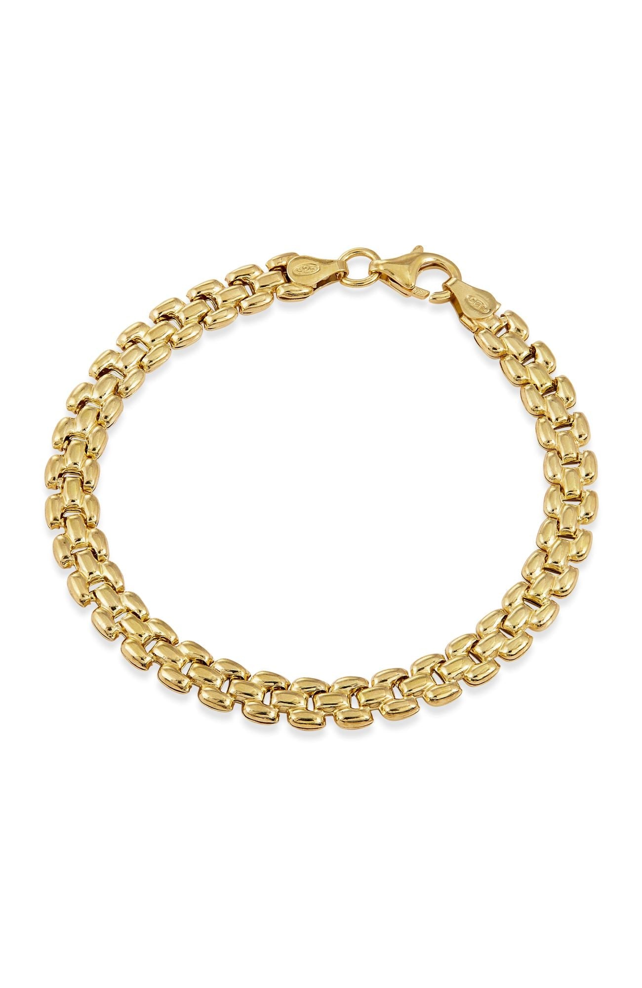 18k Italian Gold Plated Panther Link Bracelet
