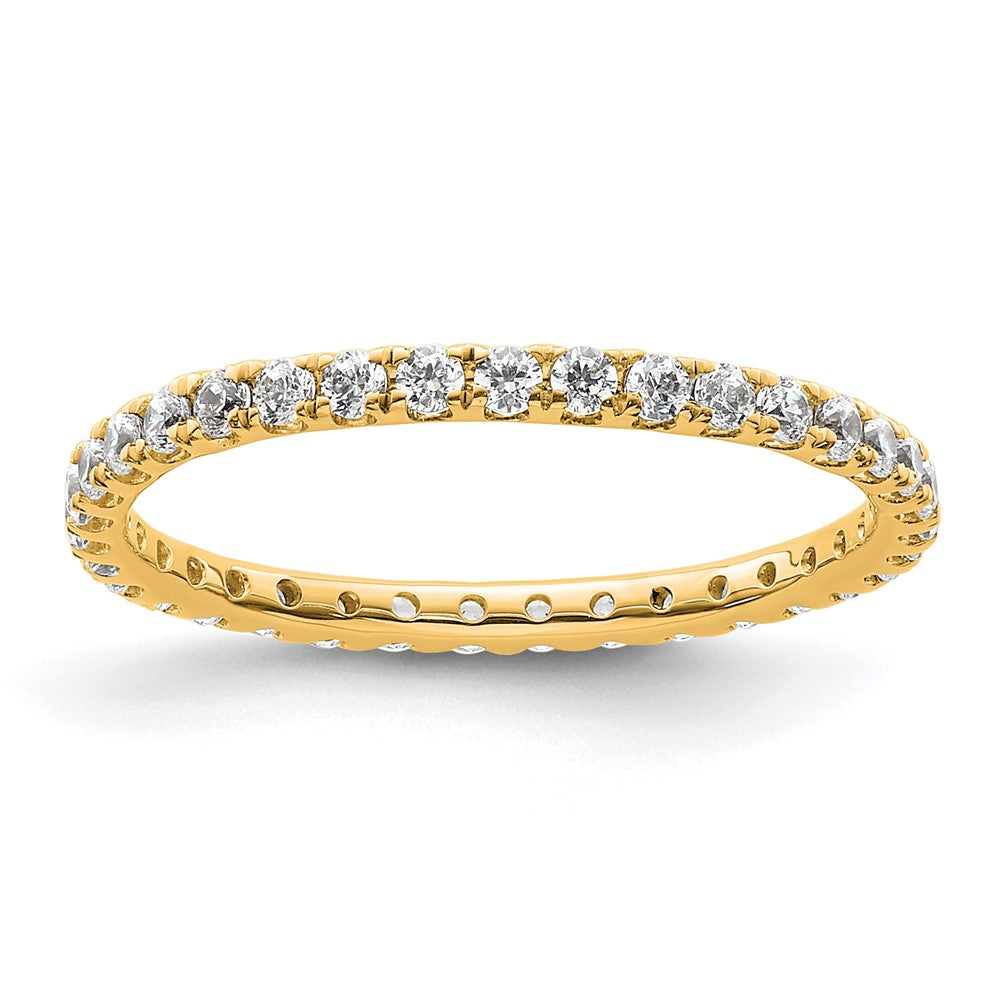14k Yellow Gold Lab Grown Diamond Eternity Wedding Band Ring 1/2ct Clarity- VS Color- D-E