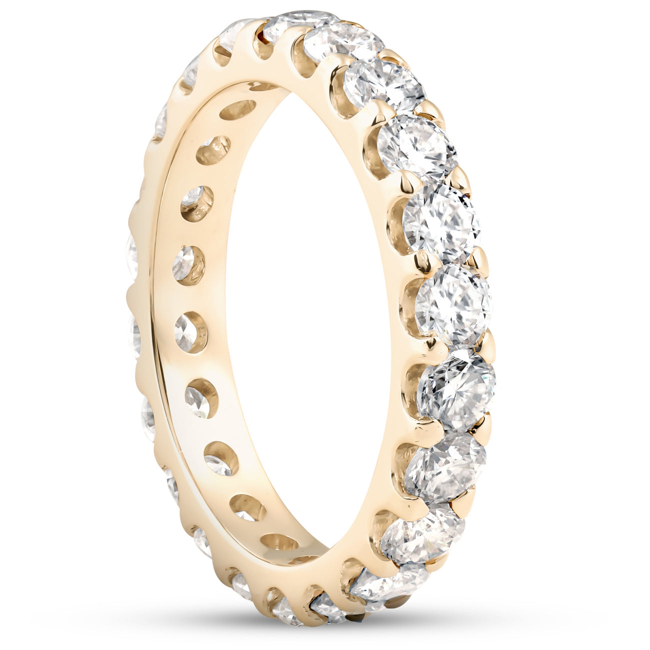 2Ct Didamond Eternity Ring 10k Yellow Gold U Prong Stackable Wedding Band