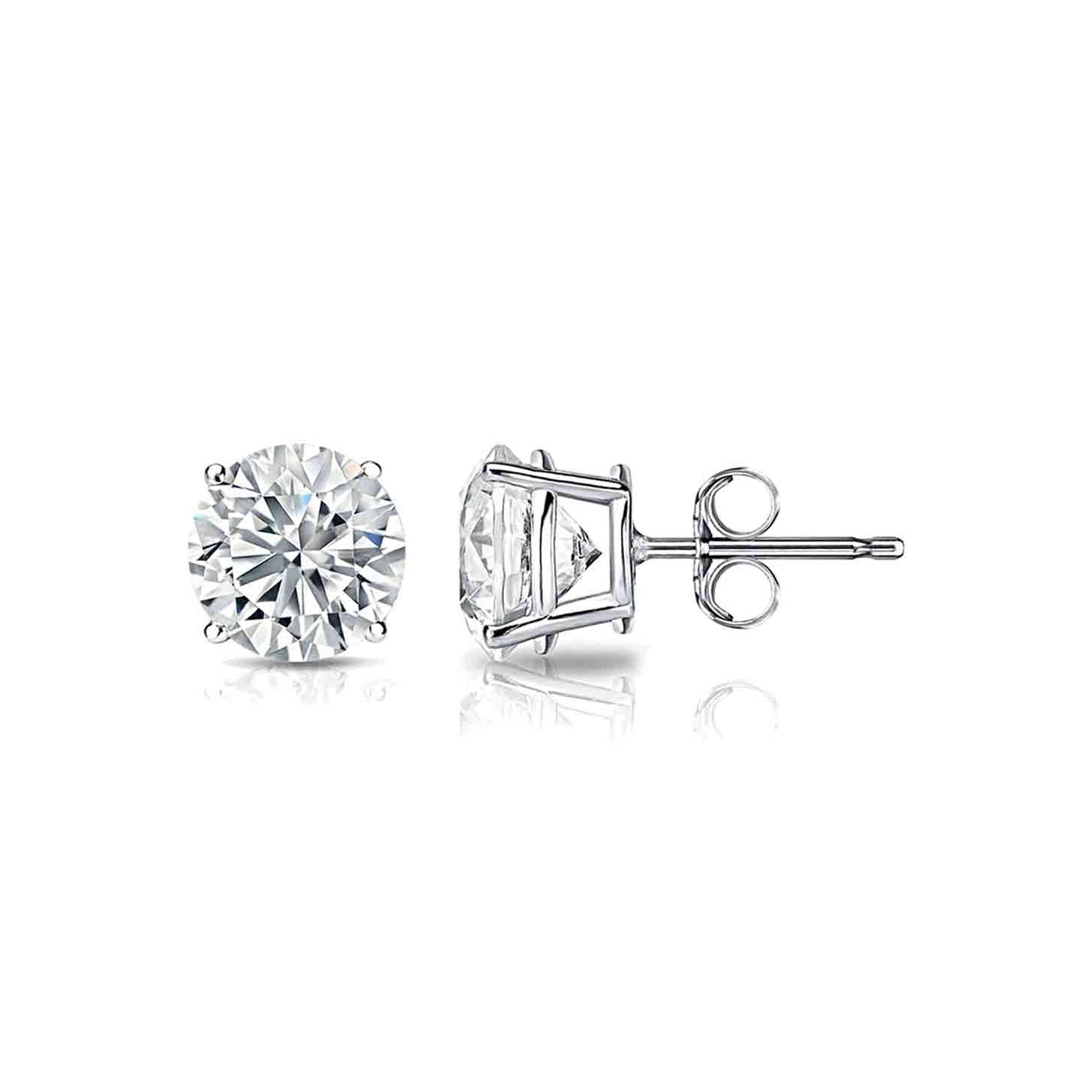 14kt white gold diamond stud earrings containing 1.00 cts tw