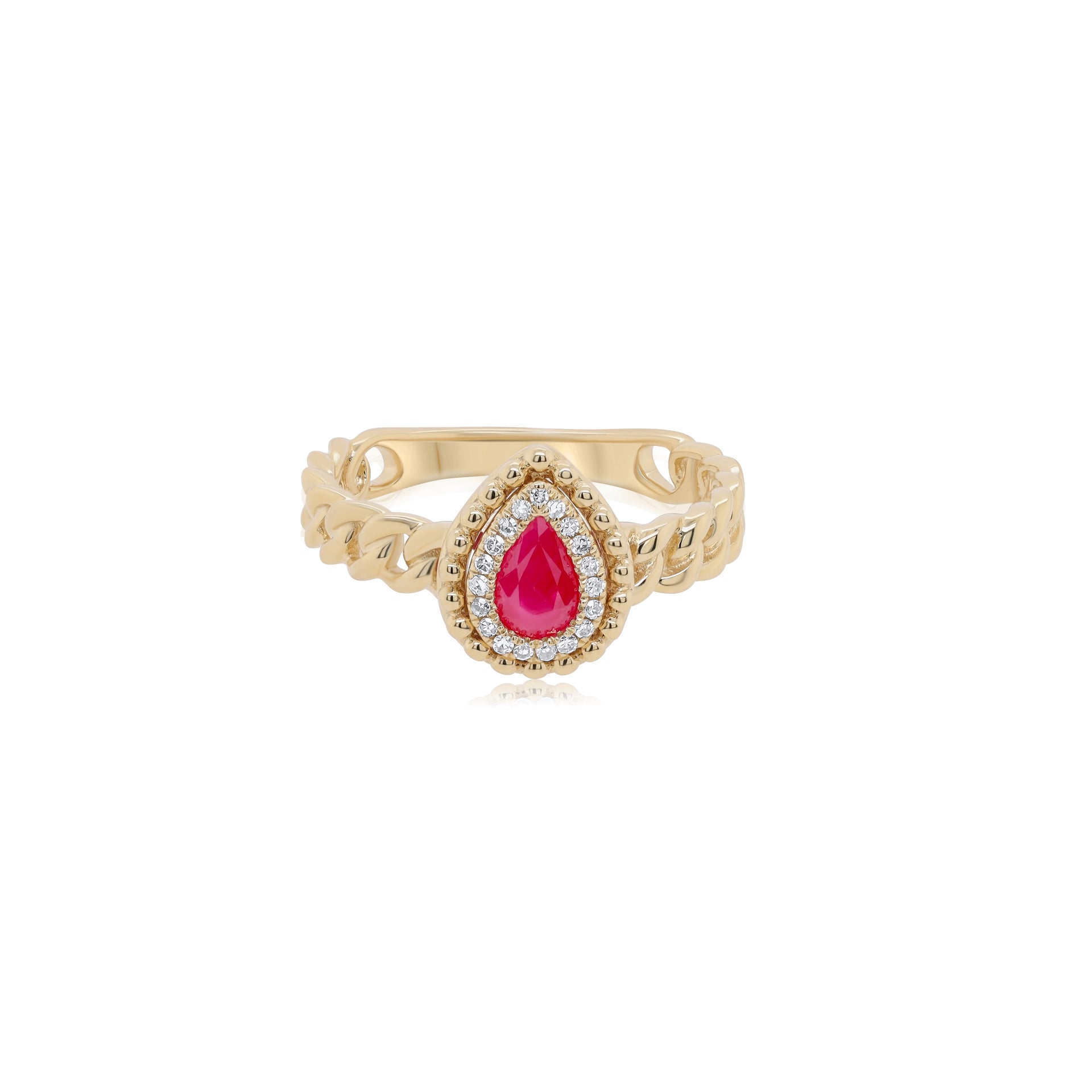 14KT YG RING D 0.06CT RB 0.40CT / 3.22 GR / 20 ST