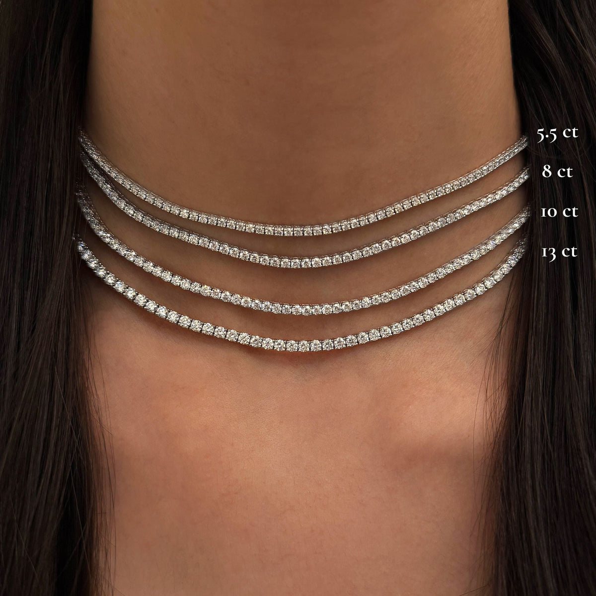 Classic Lab Diamond Tennis Necklace