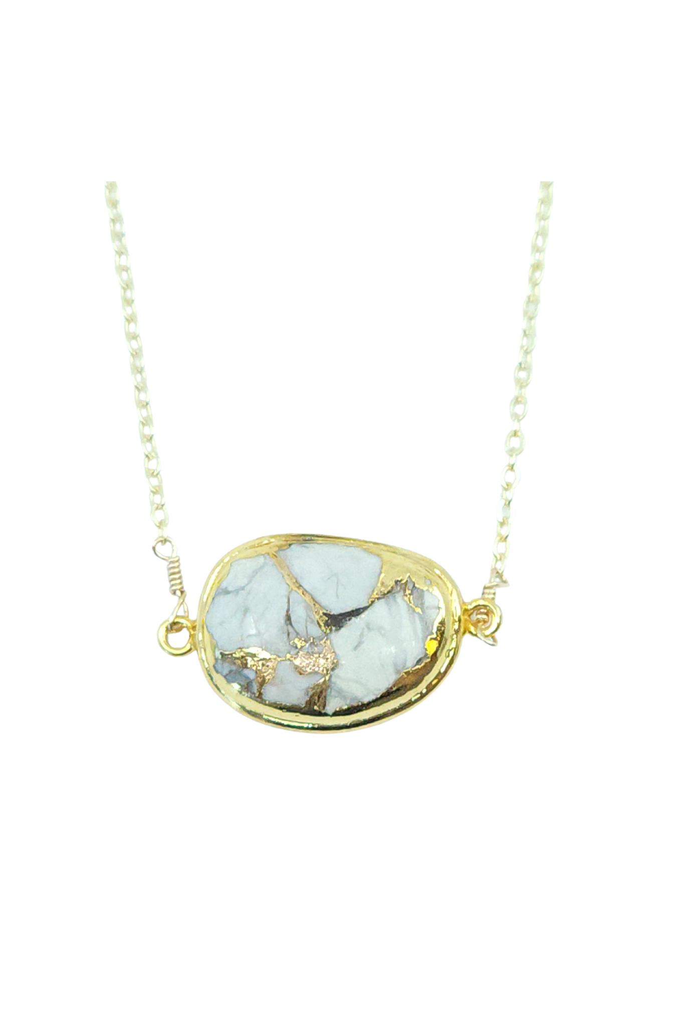 Mrs. Parker Necklace in White Mojave Copper Turquoise