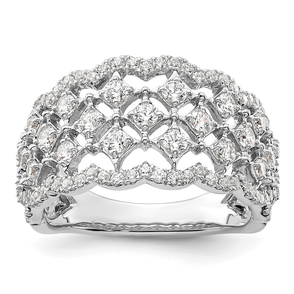 14k White Gold Lab Grown Diamond Wedding Band Ring 1ct Clarity- VS Color- G-H