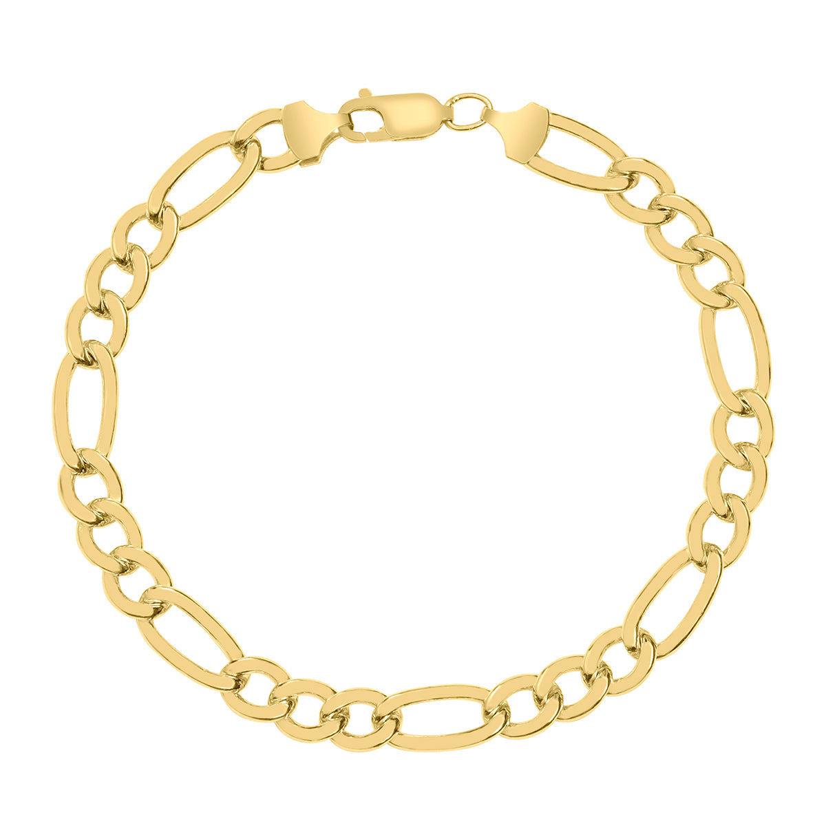 14K Filled 7.8Mm Figaro Bracelet With Lobster Clasp