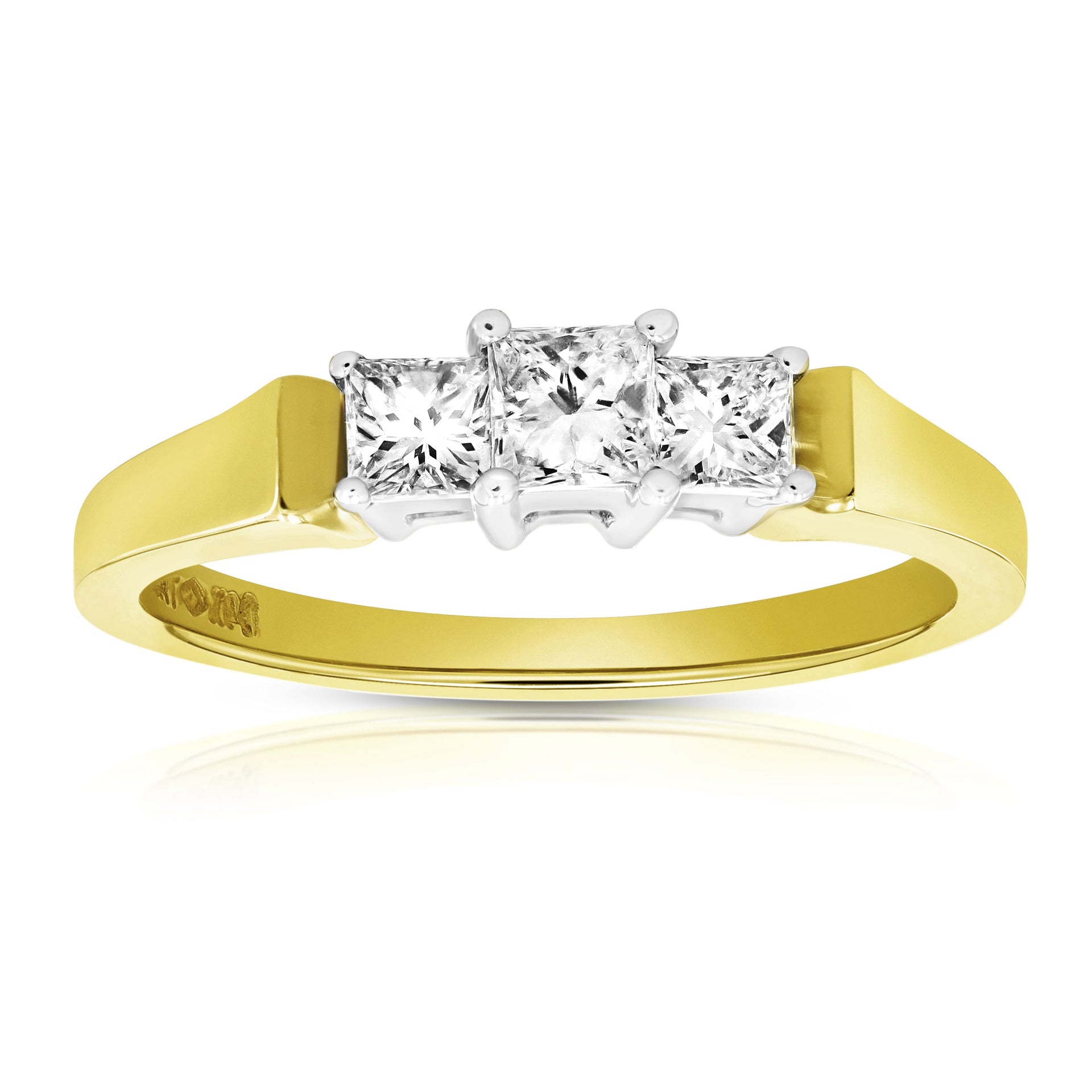1/2 cttw Diamond 3 Stone Ring 14K Yellow Gold