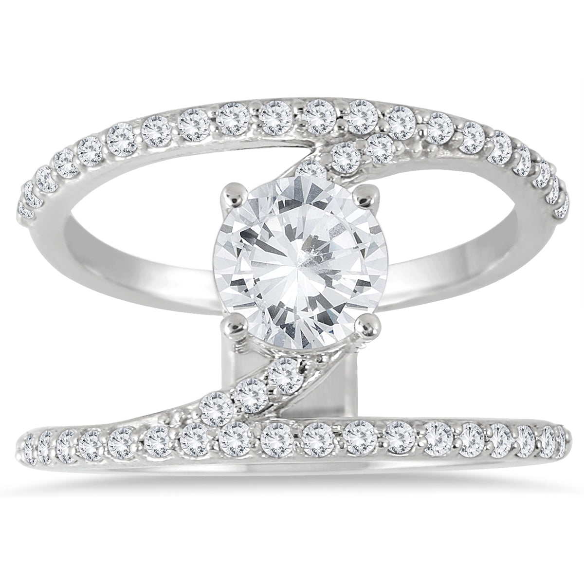 Ags Certified 1 3/8 Carat TW Open Diamond Ring In 14K White Gold