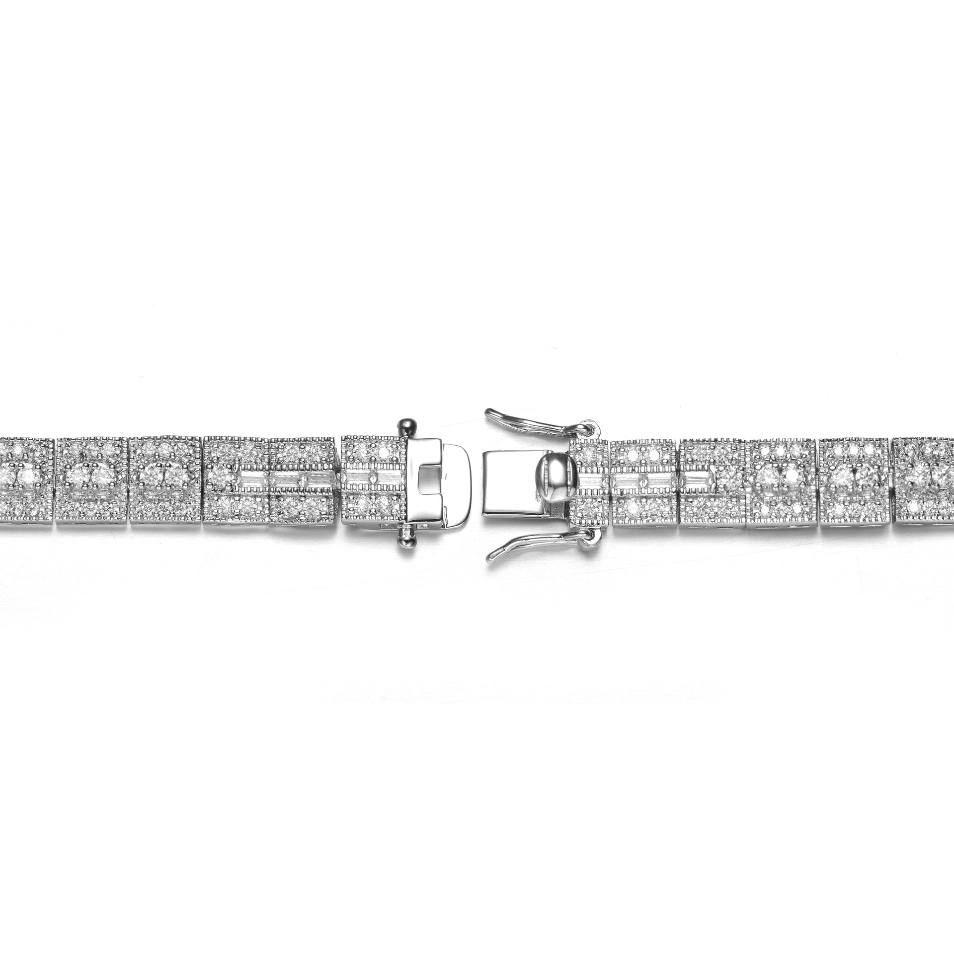 Sterling Silver Cubic Zirocnia Link Bracelet