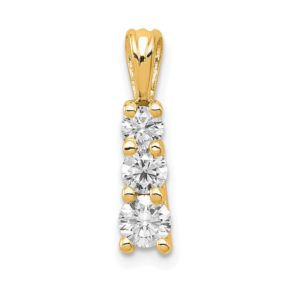 14k Yellow Gold Lab Grown Diamond 3-stone Pendant (0.5ct VS G-H)