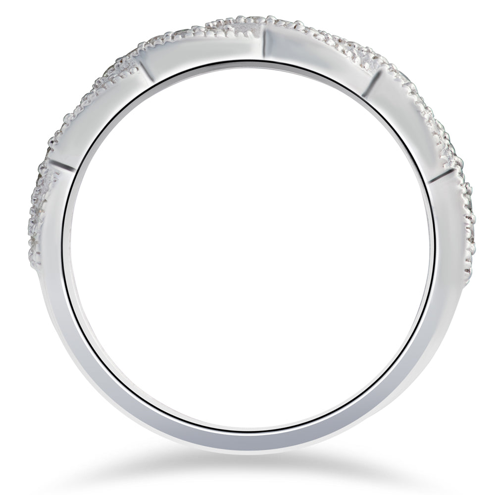 1/3 ct Diamond Infinity Vintage Wedding Ring 14K White Gold Lab Created