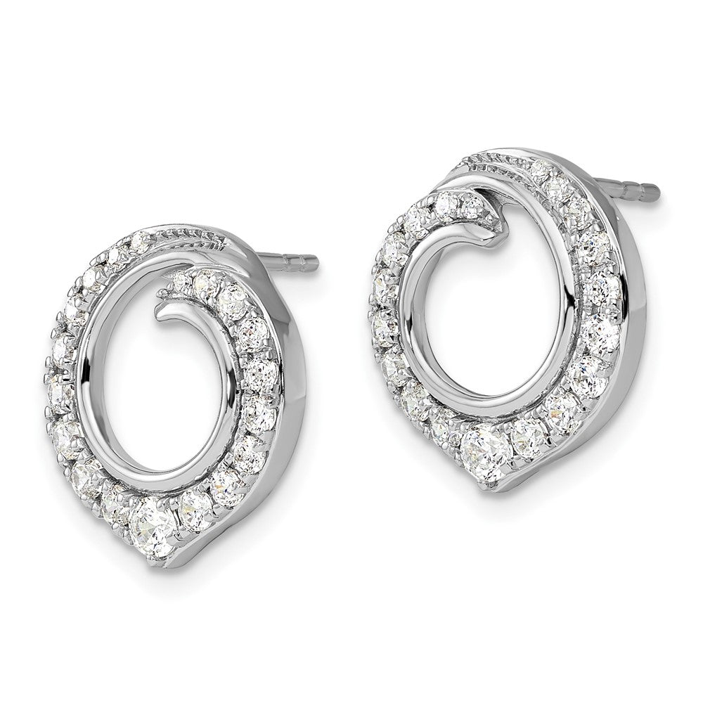 14K White Gold 1 CT Lab Grown Diamond Circle Stud Earrings VS Clarity G-H Color