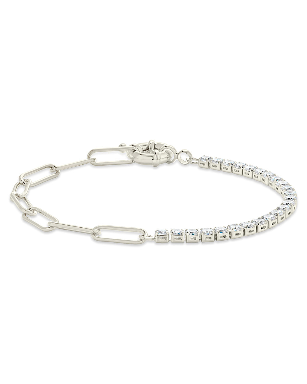 CZ & Paperclip Chain Bracelet