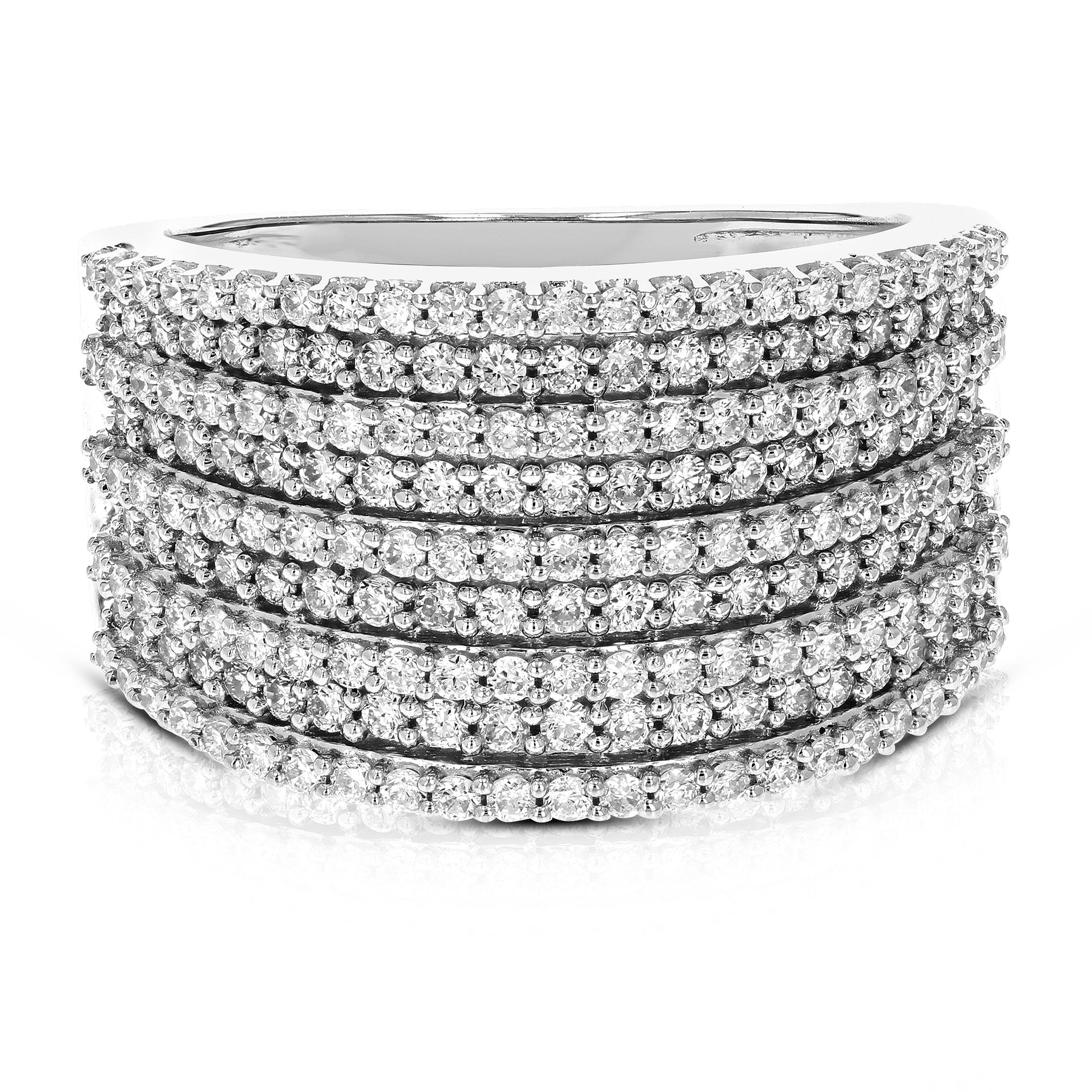1 Cttw Lab Created Diamond Wedding Band .925 Sterling Silver Prong Size 5-9