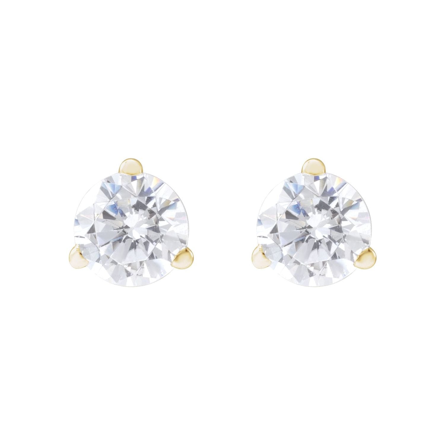 14K Gold 1/2ct Lab-grown Diamond Stud Earrings Clarity SI Color G-H