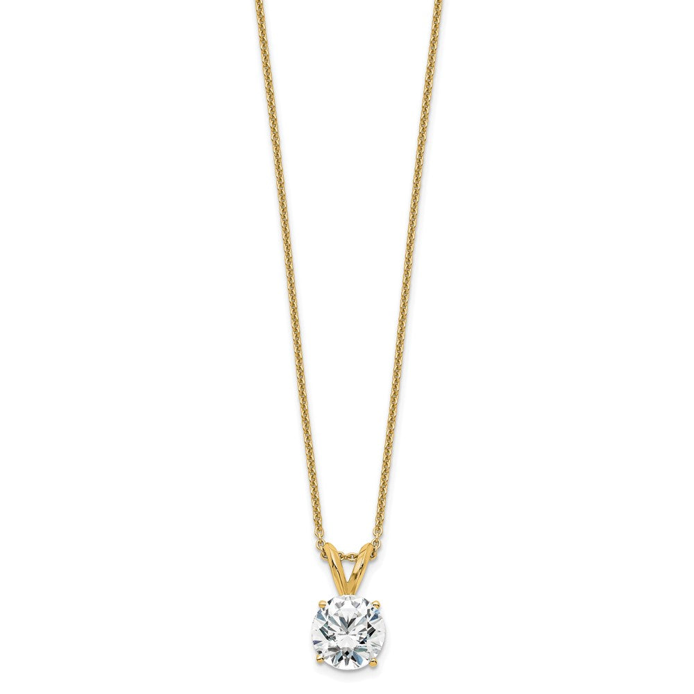 14k Yellow Gold 1 CT Round Lab Grown Diamond Solitaire Pendant Necklace 18' Clarity VS Color G-H