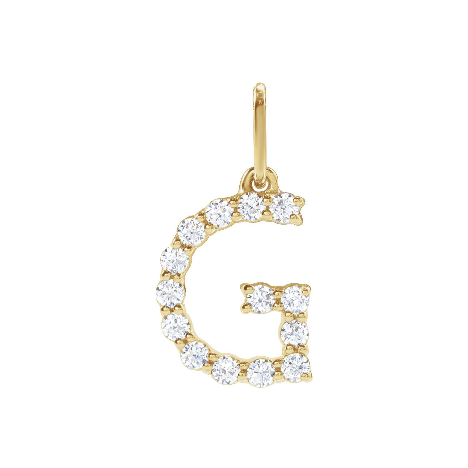 14k Yellow Gold 1/5ct Lab-grown Diamond Initial G Pendant