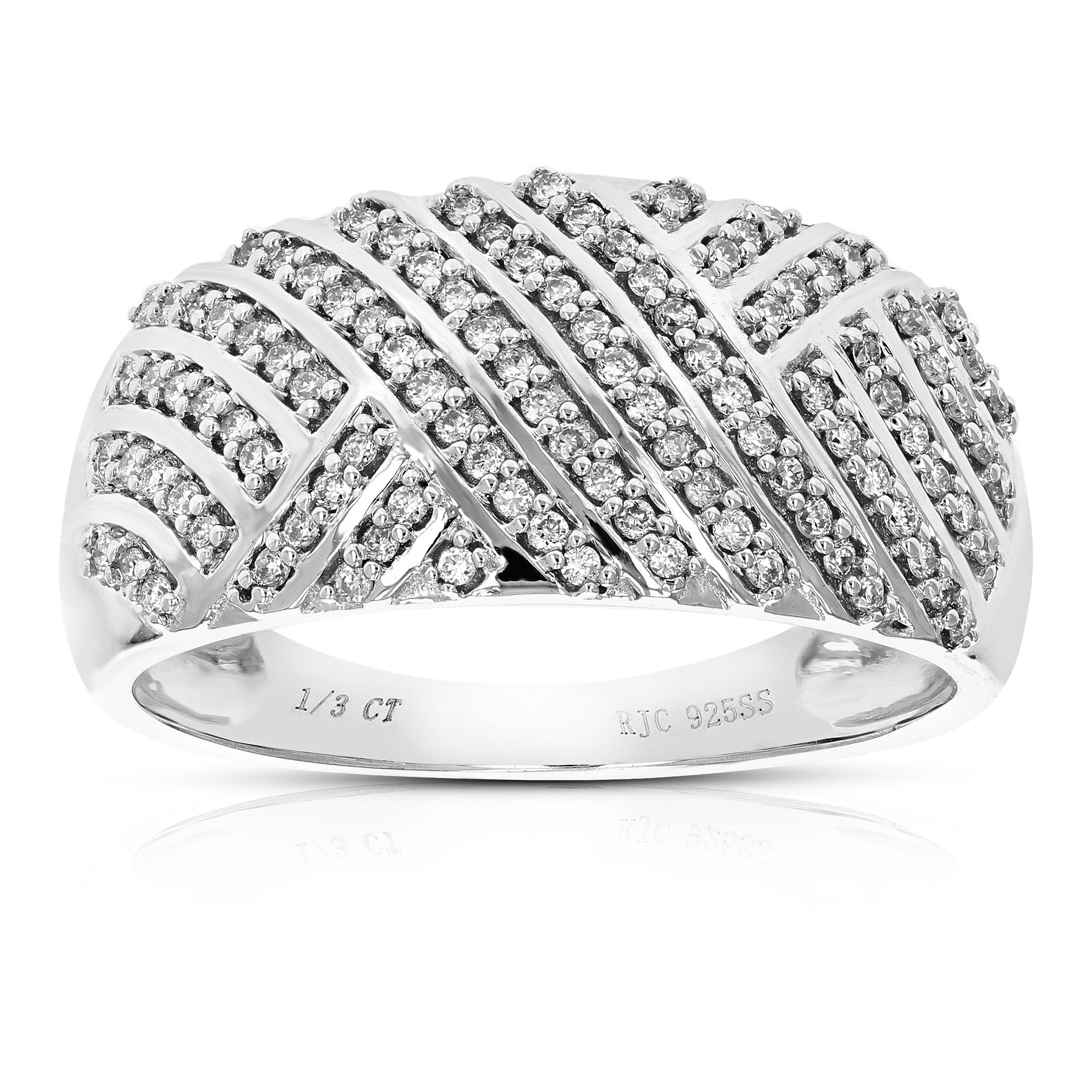 1/3 Cttw Lab Created Diamond Engagement Ring Sterling Silver Prong