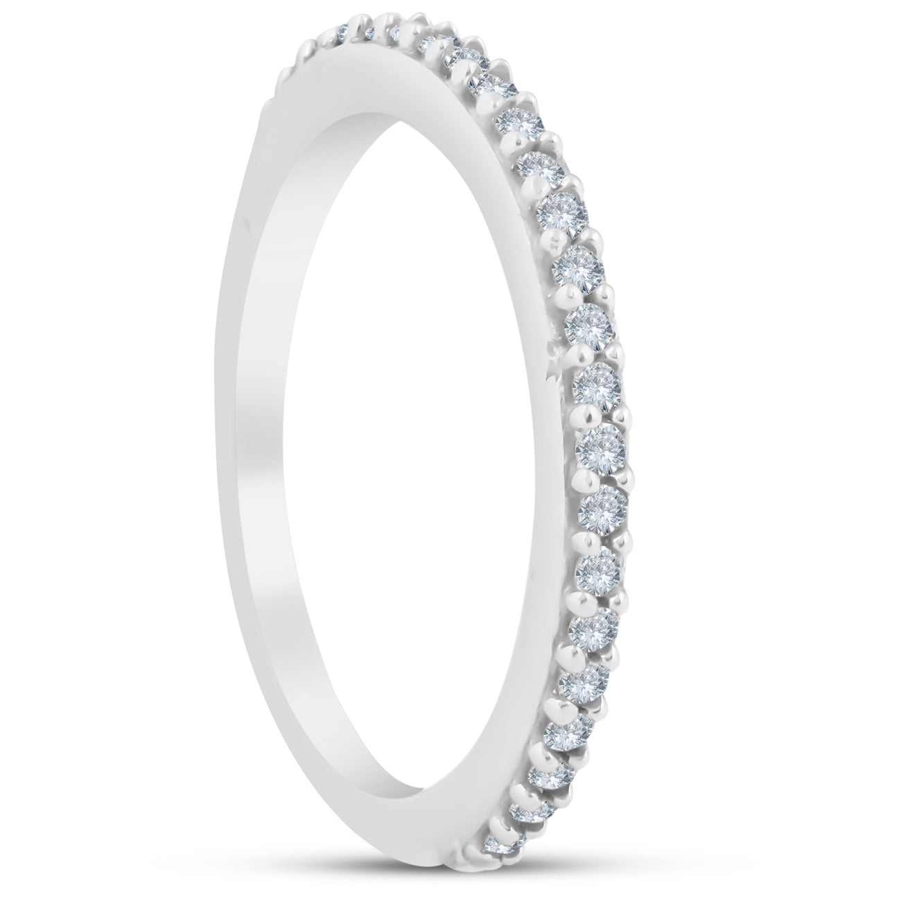 1/4ct Diamond Wedding Ring 14K White Gold Anniversary