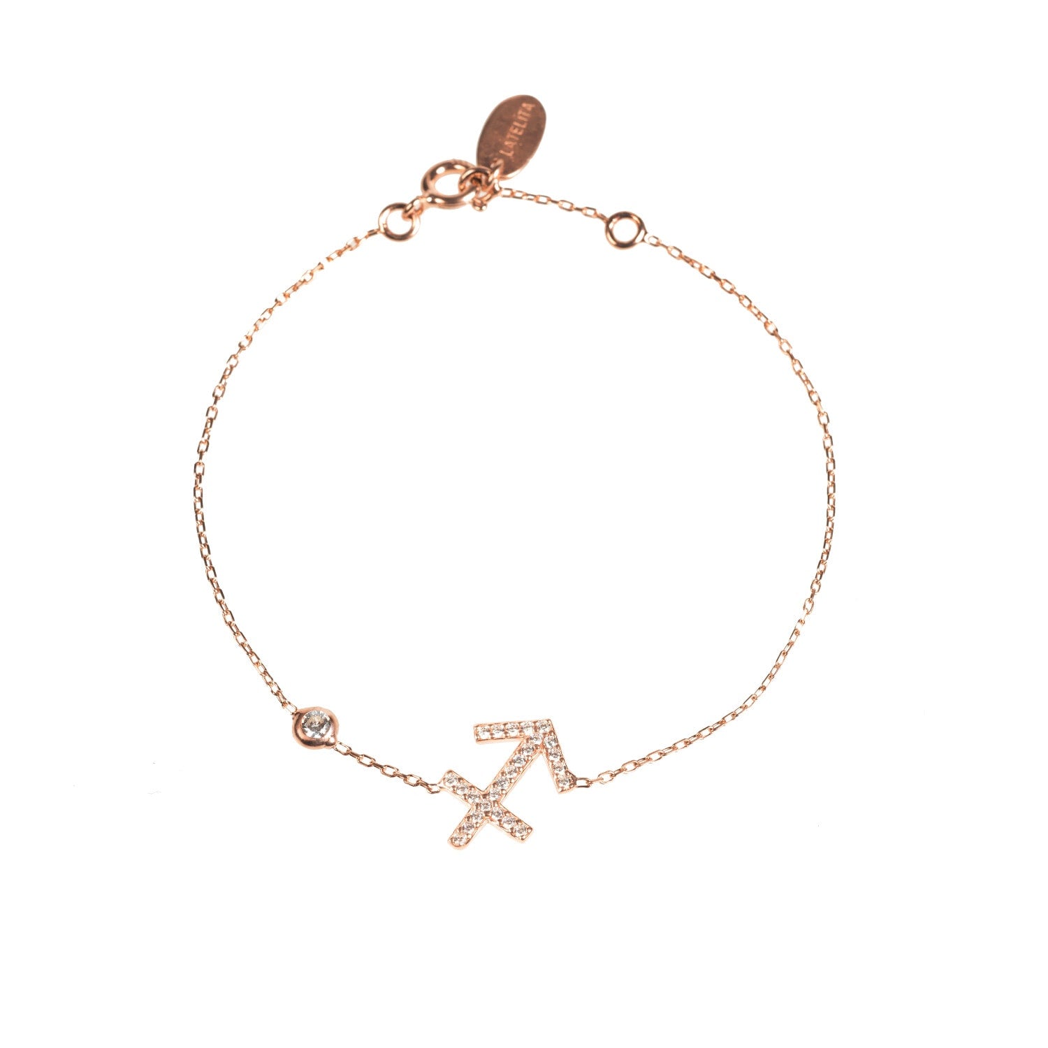 Zodiac Horoscope Star Sign Bracelet Sagittarius Rose Gold
