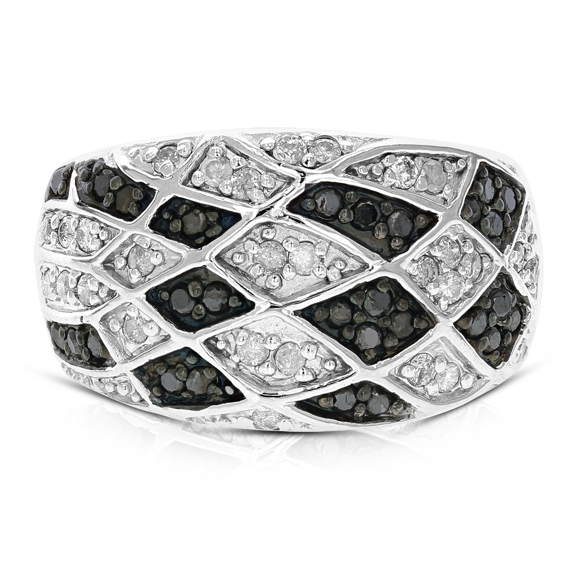 Sterling Silver Black Diamond Ring (0.70 CT)