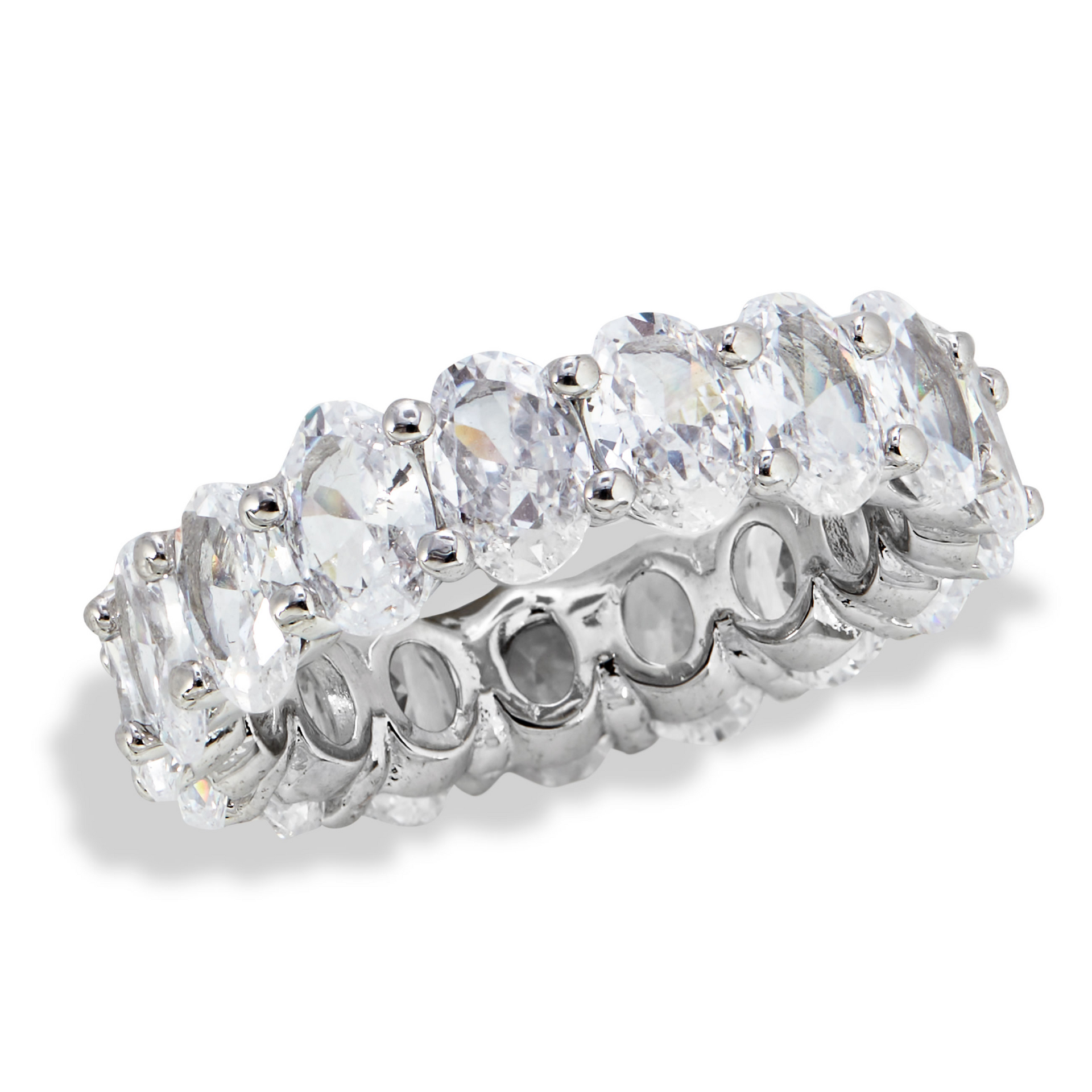 RHODIUM PLATED OVAL ETERNITY BAND