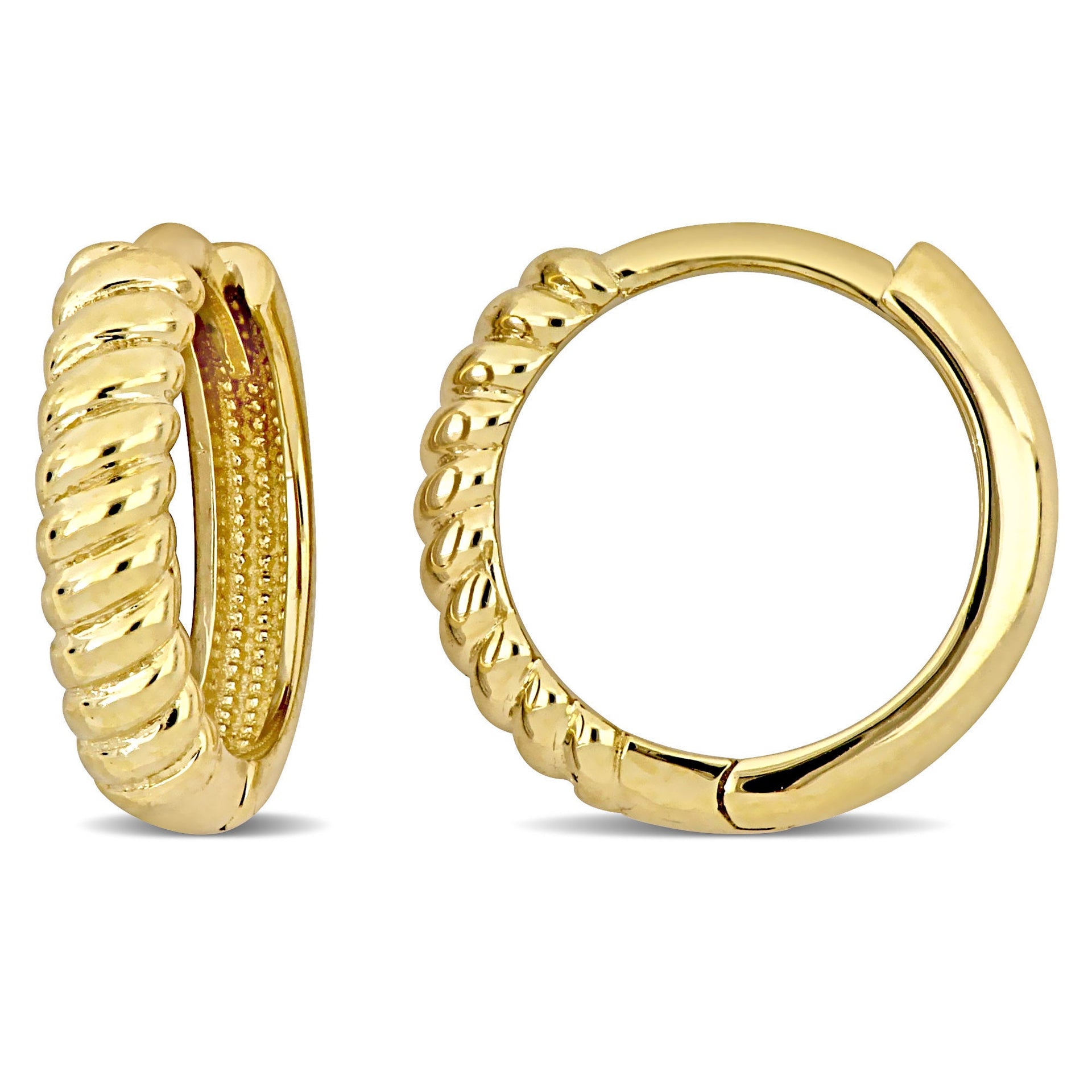 Mimi & Max Twist Design Mini Hoop Earrings in 14k Yellow Gold
