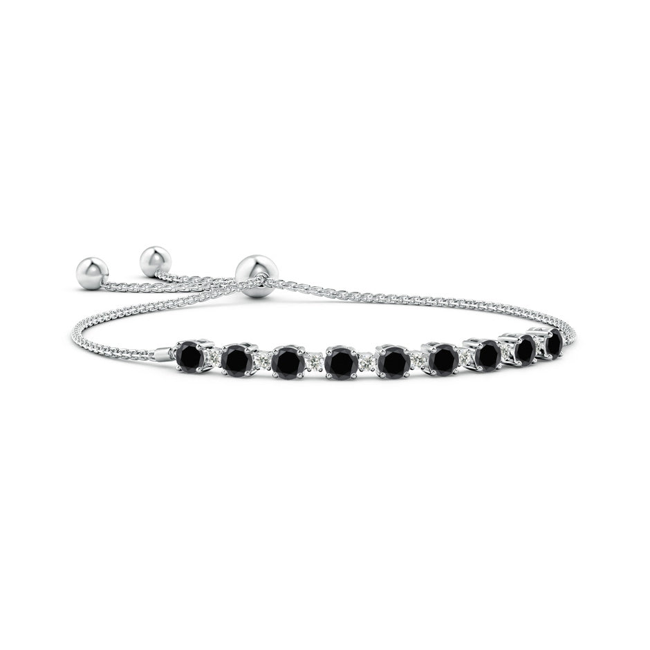 Alternating Enhanced Black & White Diamond Tennis Bolo Bracelet