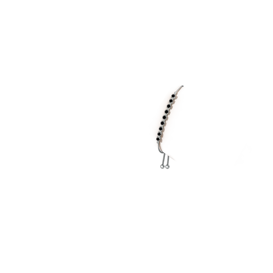 Alternating Enhanced Black & White Diamond Tennis Bolo Bracelet