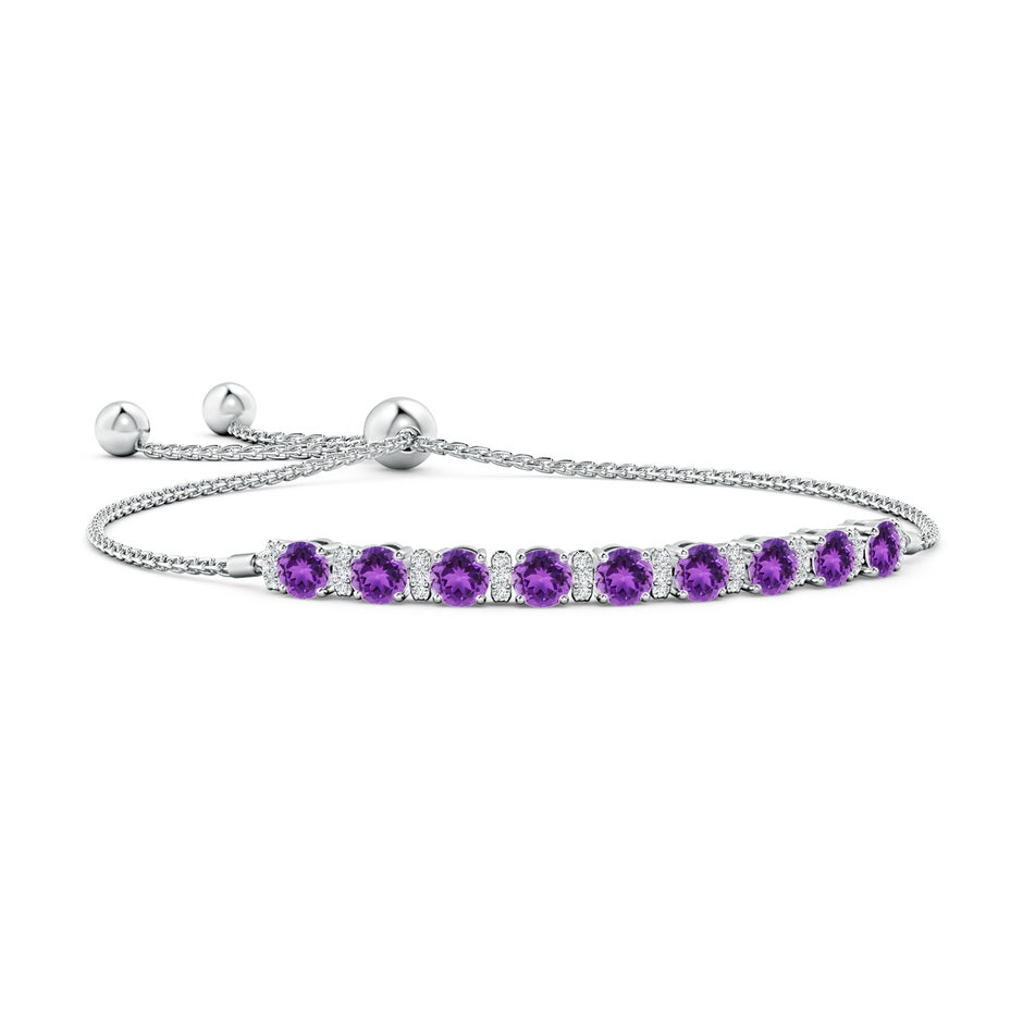 Amethyst Bolo Bracelet with Diamond Accents