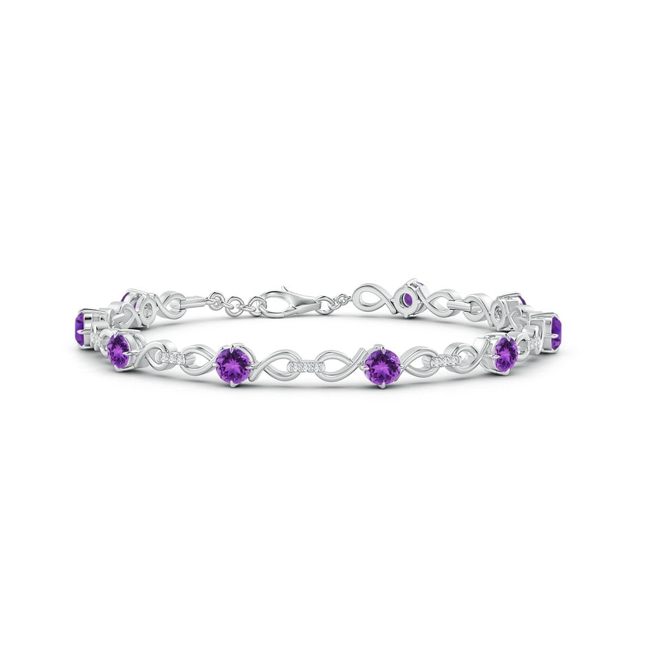 Amethyst and Diamond Infinity Link Bracelet