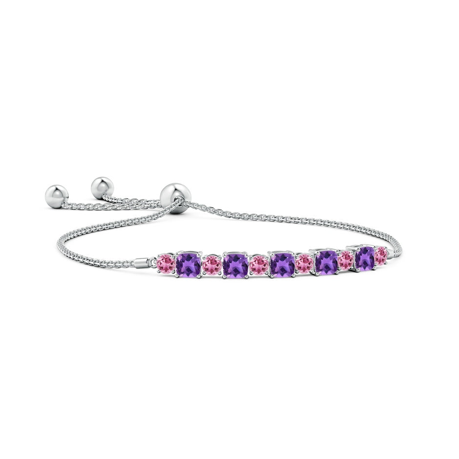 Amethyst and Pink Tourmaline Bolo Bracelet