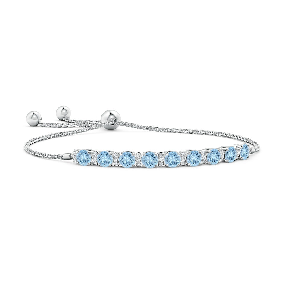 Aquamarine Bolo Bracelet with Diamond Accents