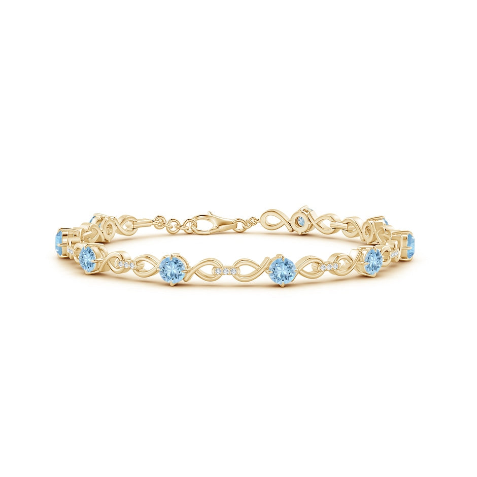 Aquamarine and Diamond Infinity Link Bracelet