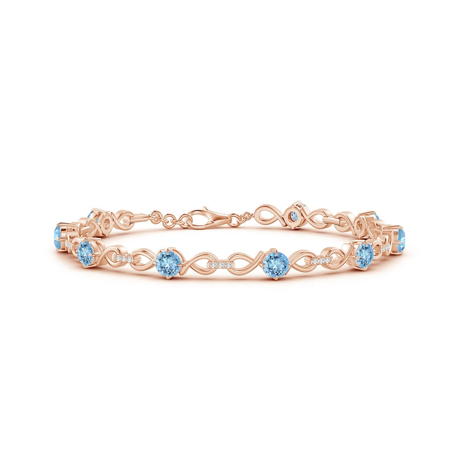 Aquamarine and Diamond Infinity Link Bracelet
