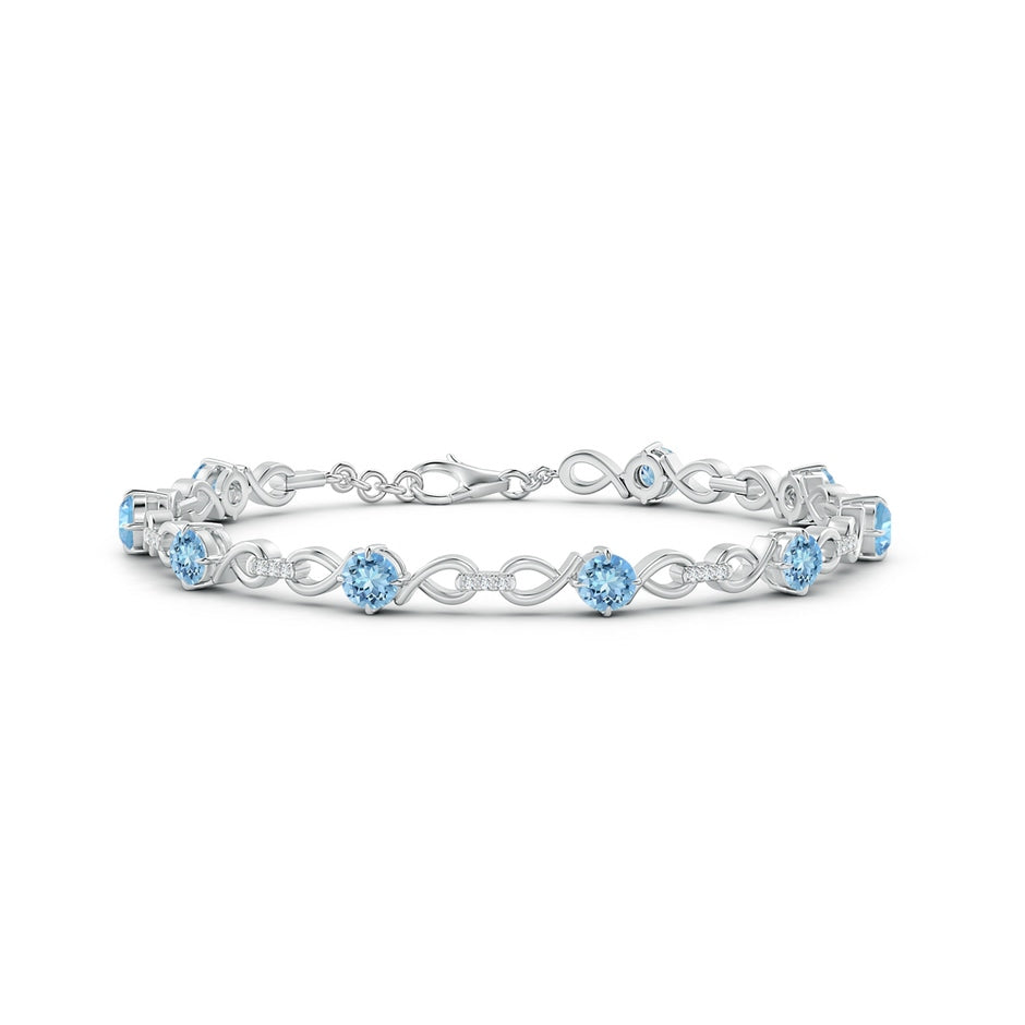 Aquamarine and Diamond Infinity Link Bracelet