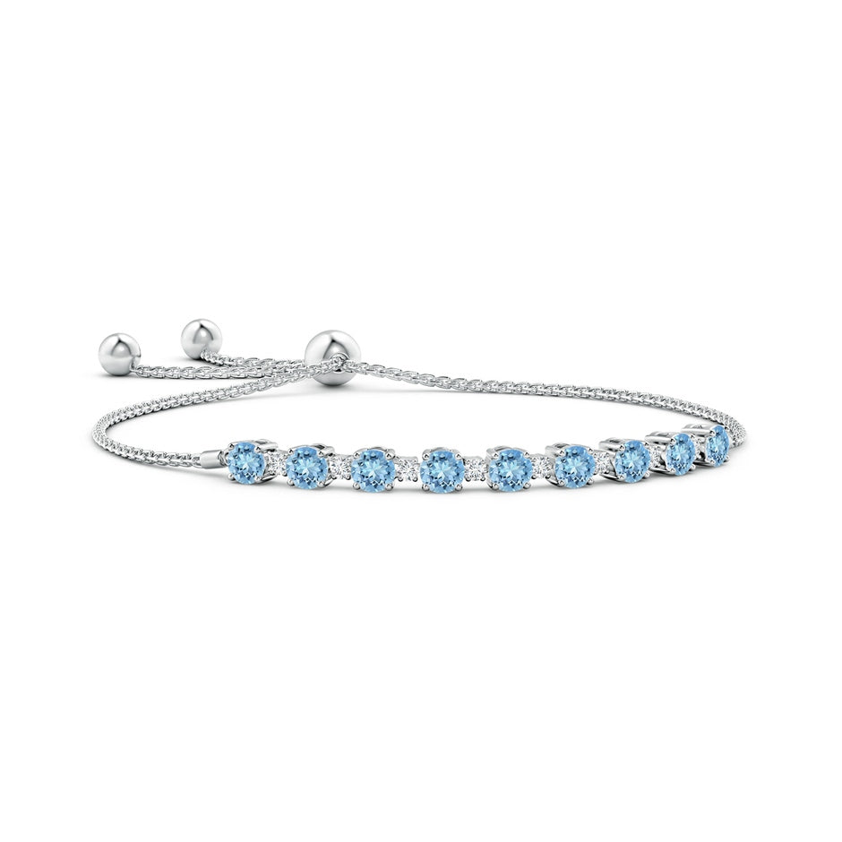 Aquamarine and Diamond Tennis Bolo Bracelet